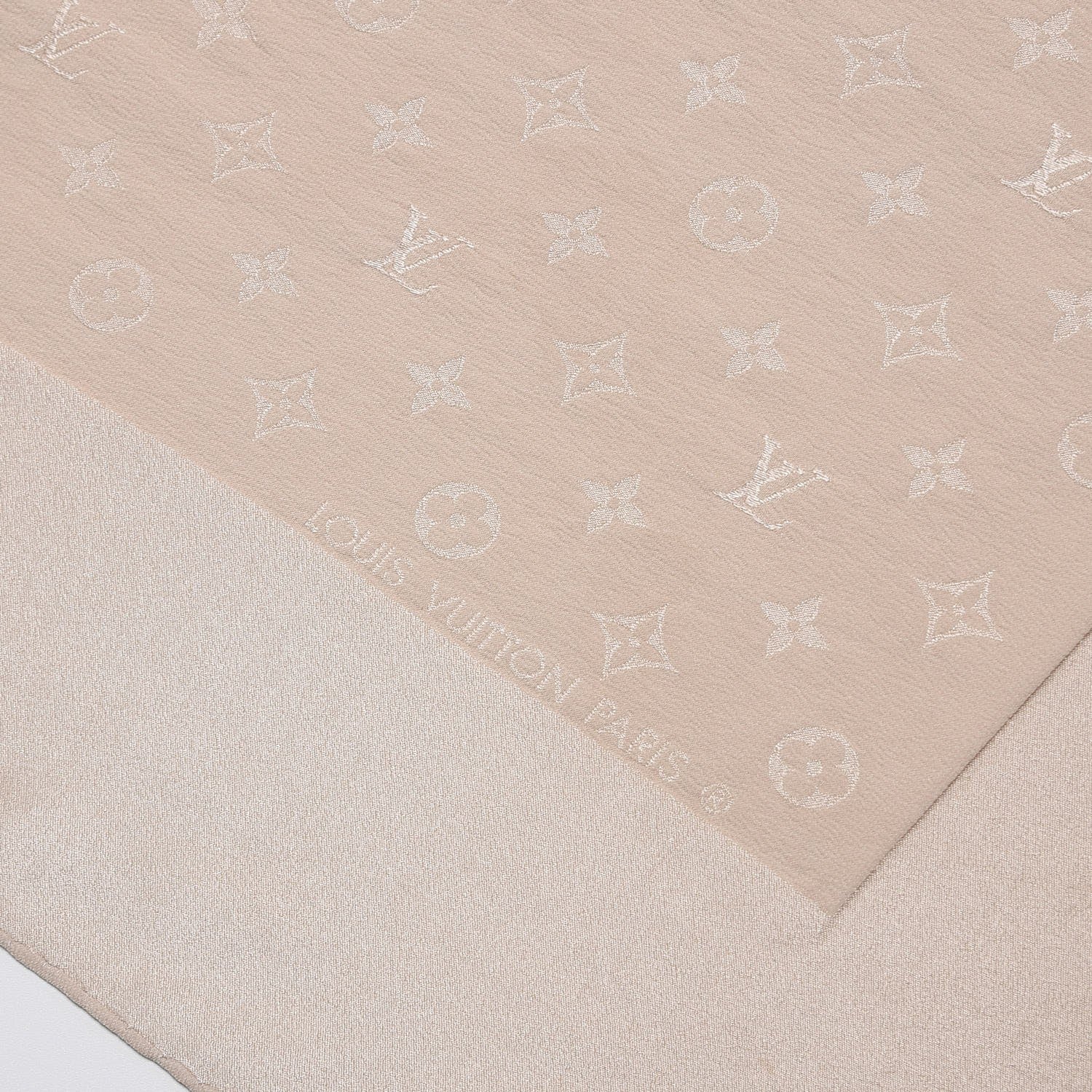 Louis Vuitton Silk Monogram Monaco Square Scarf Beige 5 of 7
