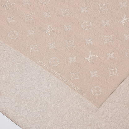 Louis Vuitton Silk Monogram Monaco Square Scarf Beige 5 of 7