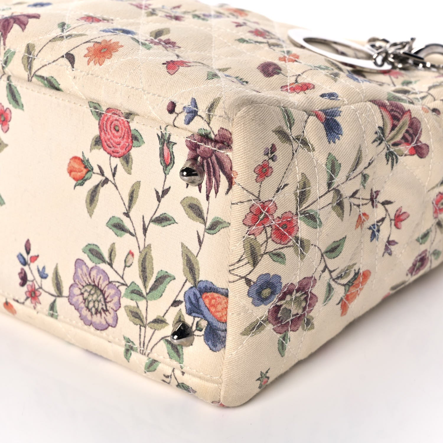 Christian Dior Canvas Nagoya Floral Medium Lady Dior White Multicolor 9 of 11