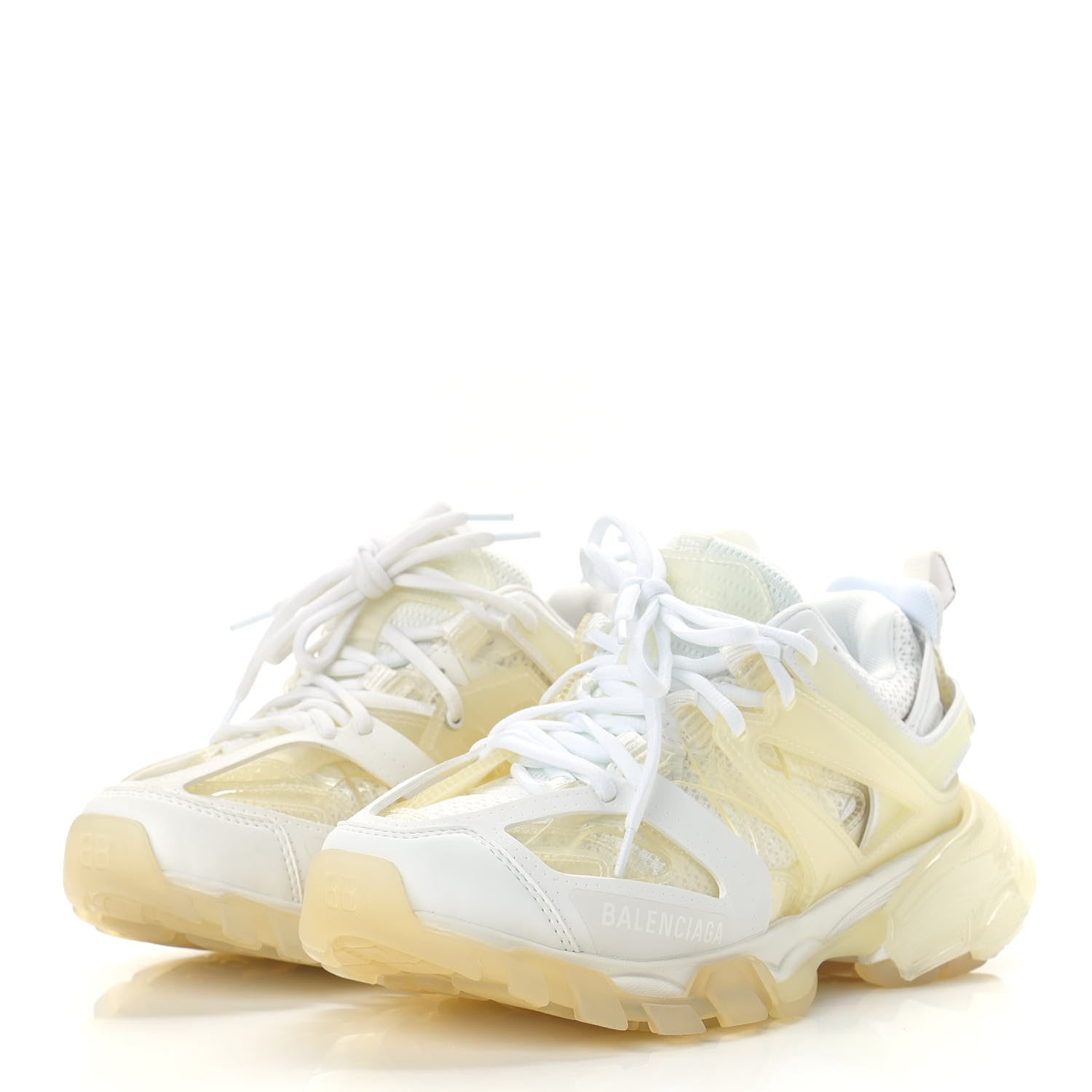 Balenciaga Rubber Mesh Fabric Clear Sole Womens Track Sneakers 36 White Transparent 3 of 8