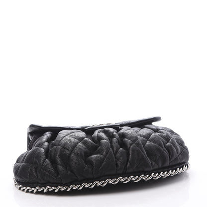 Chanel Crumpled Lambskin Quilted Medium Chain Around Messenger Black 3 of 10
