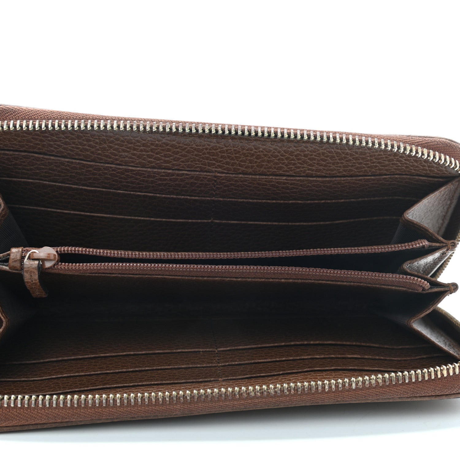 Gucci Monogram Dollar Calfskin Zip Around Wallet Beige Ebony Tabacco 5 of 10