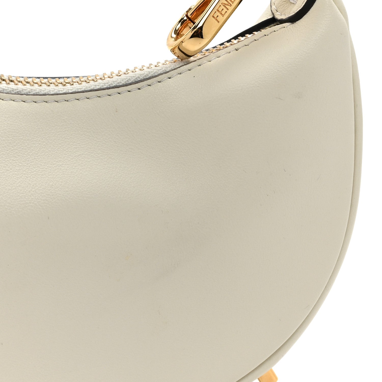 Fendi Vitello Grace Matte Nano Fendigraphy Hobo Charm White Ice 10 of 10
