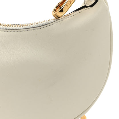 Fendi Vitello Grace Matte Nano Fendigraphy Hobo Charm White Ice 10 of 10