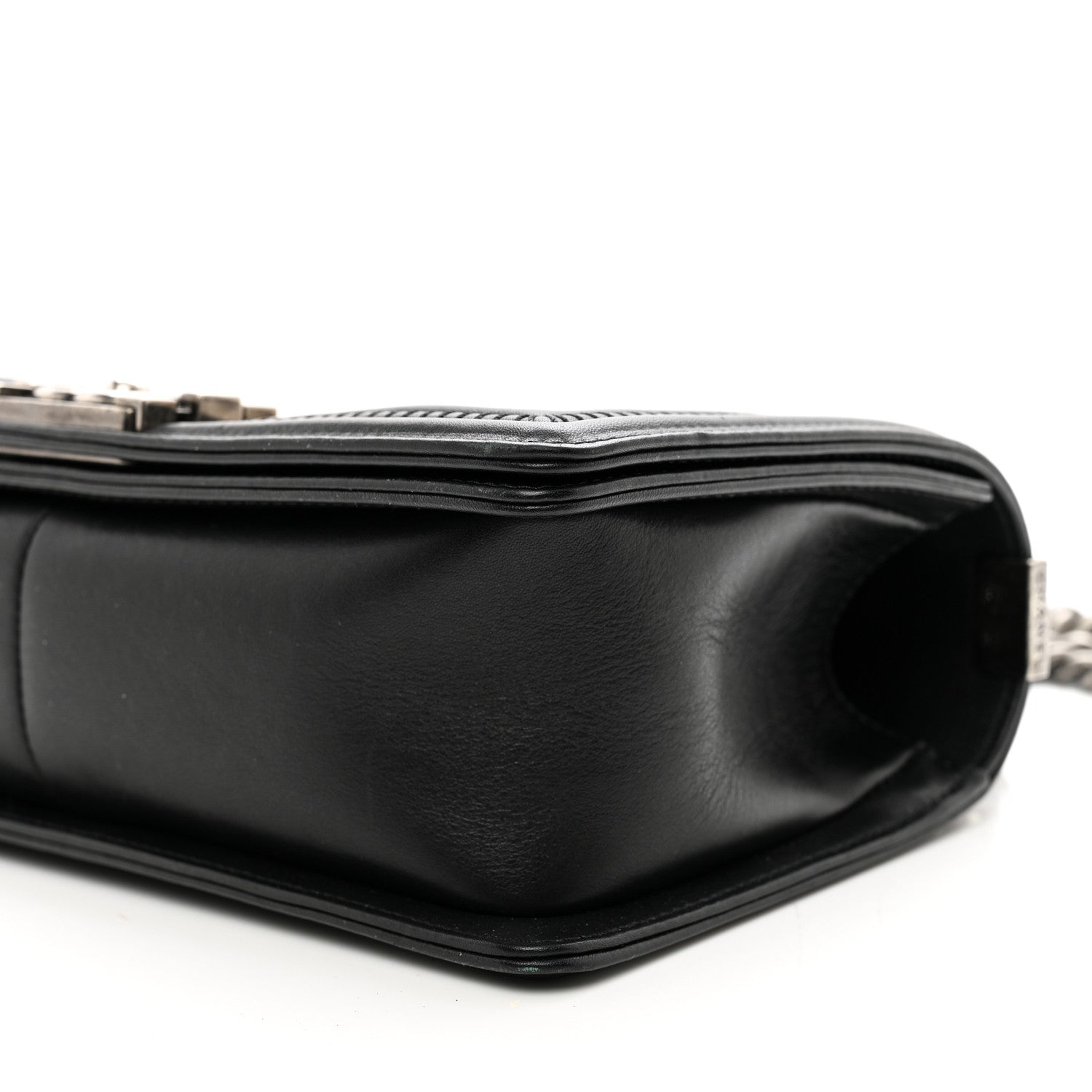 Chanel Calfskin Woven Medium Boy Flap Black White 10 of 10