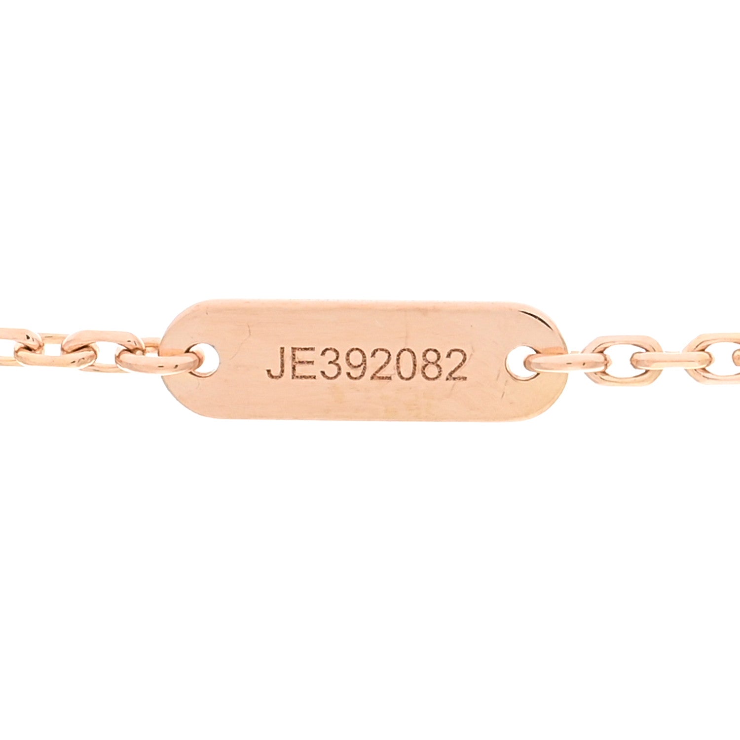 Van Cleef & Arpels 18K Rose Gold Diamond Pink Porcelain Vintage Alhambra Pendant Necklace 4 of 6