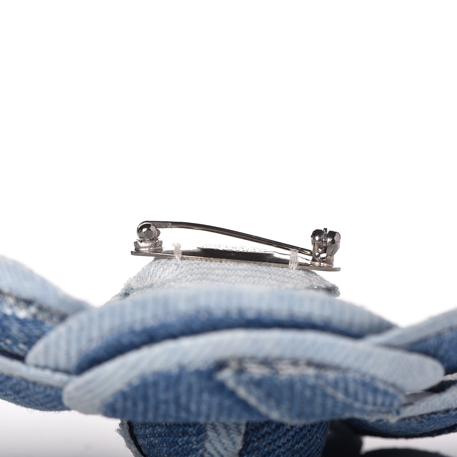 Chanel Denim Camellia Pin Brooch Blue 5 of 6