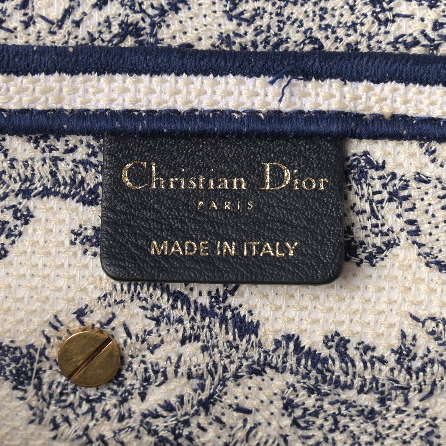 Christian Dior Canvas Embroidered Toile de Jouy Saddle Bag Blue 6 of 16