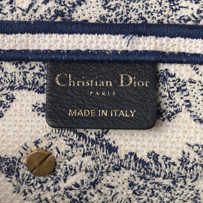 Christian Dior Canvas Embroidered Toile de Jouy Saddle Bag Blue 6 of 16