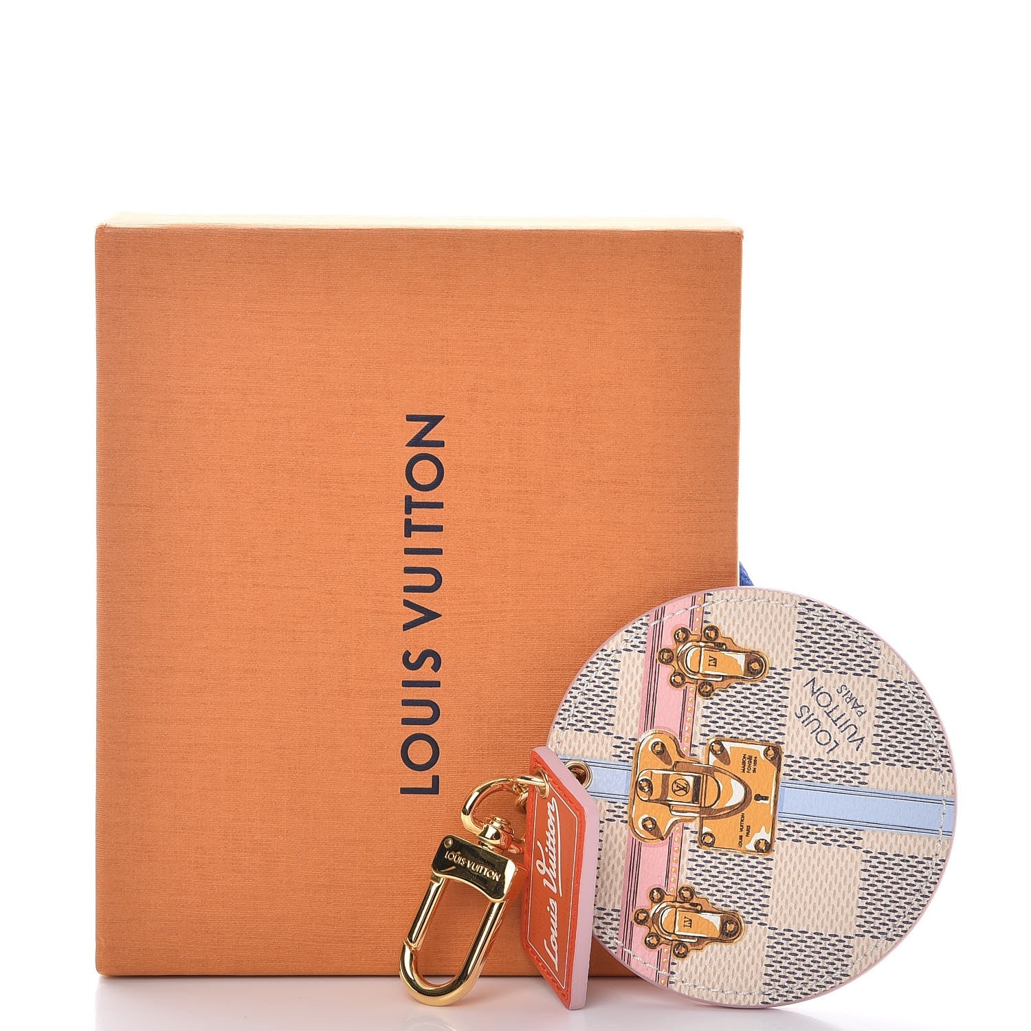 Louis Vuitton Damier Azur Summer Trunks Bag Charm Key Holder 5 of 5