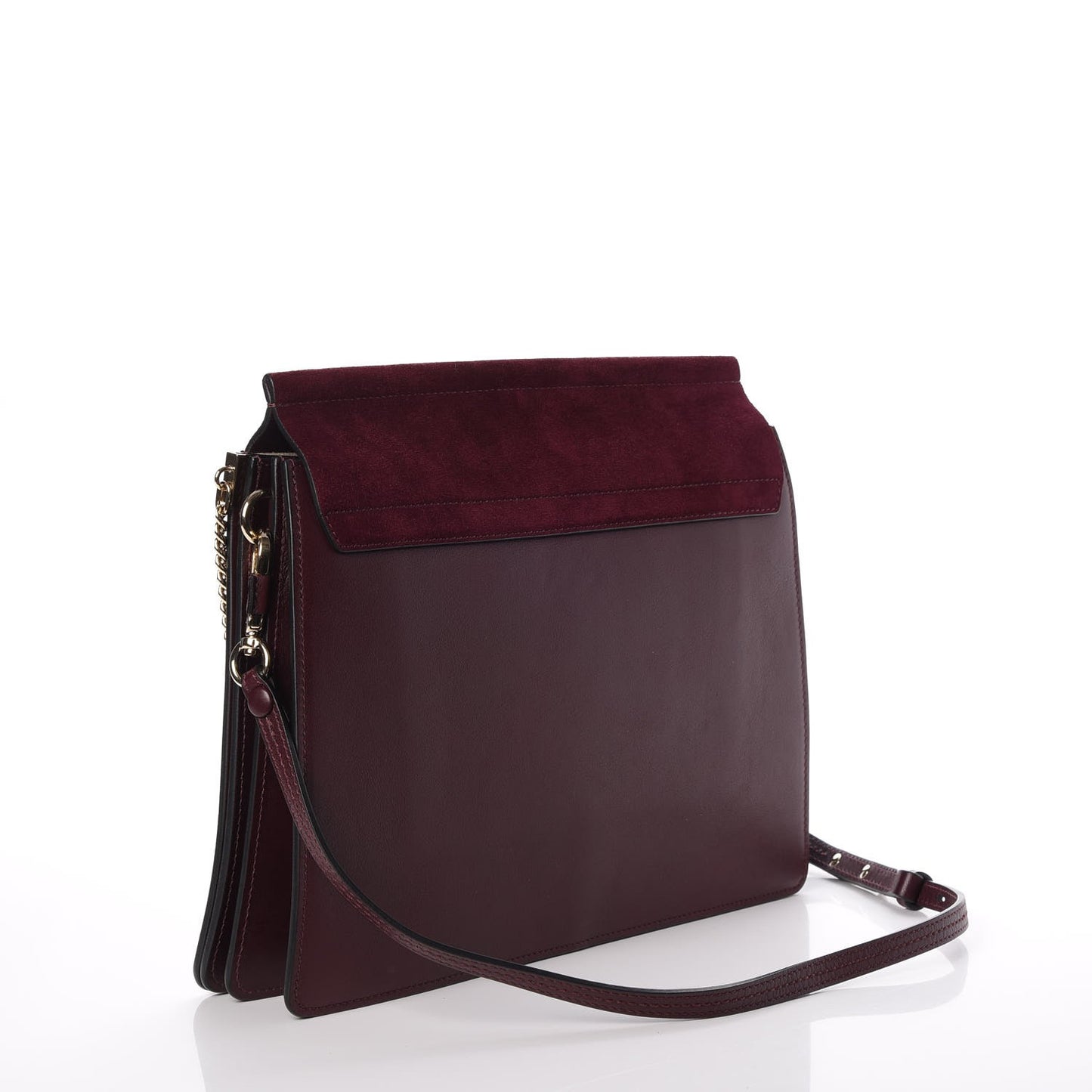 Suede Calfskin Medium Faye Shoulder Bag Dark Purple