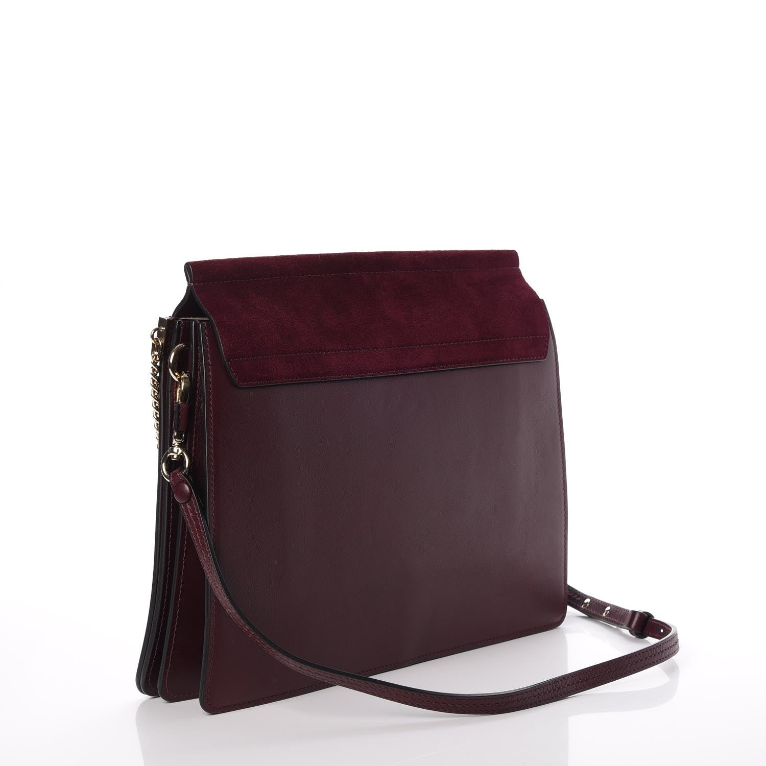 Chloe Suede Calfskin Medium Faye Shoulder Bag Dark Purple 3 of 12
