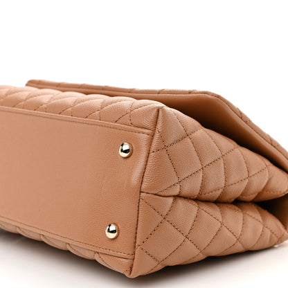 Chanel Caviar Quilted Lizard Embossed Small Coco Handle Flap Brown 10 of 10