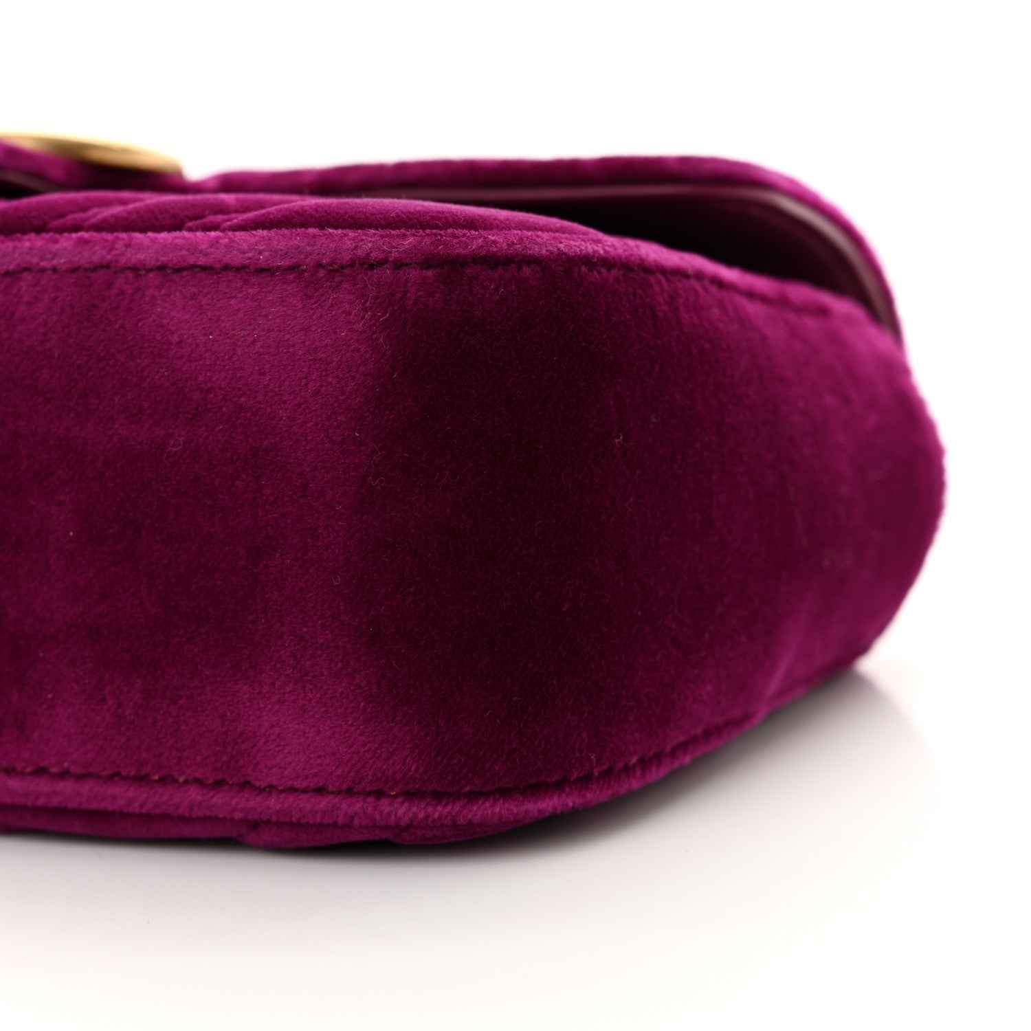 Gucci Velvet Matelasse Mini GG Marmont Shoulder Bag Fuchsia Violet Cyclamen 10 of 10