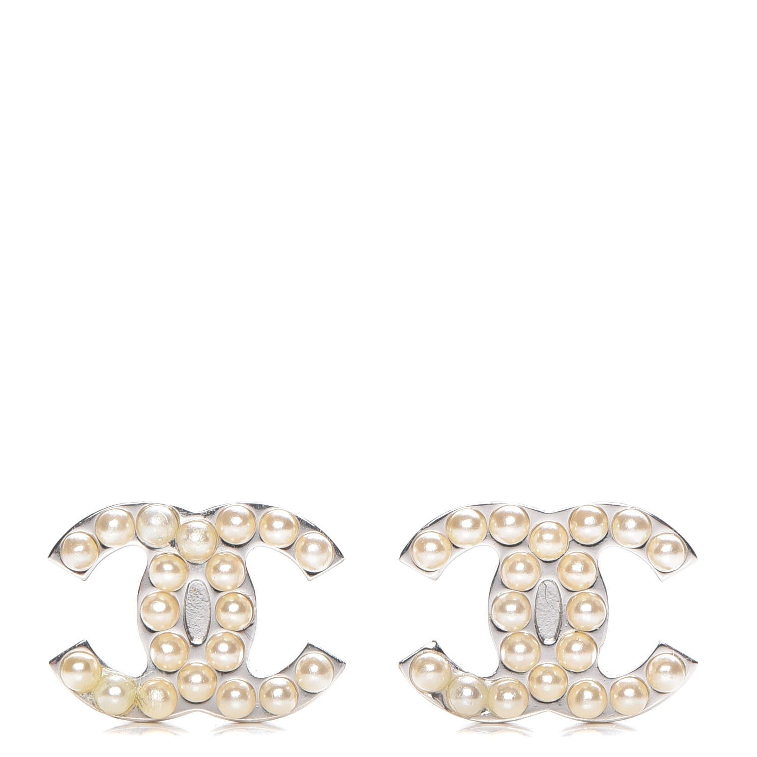 Chanel Pearl CC Earrings Silver 1 of 5