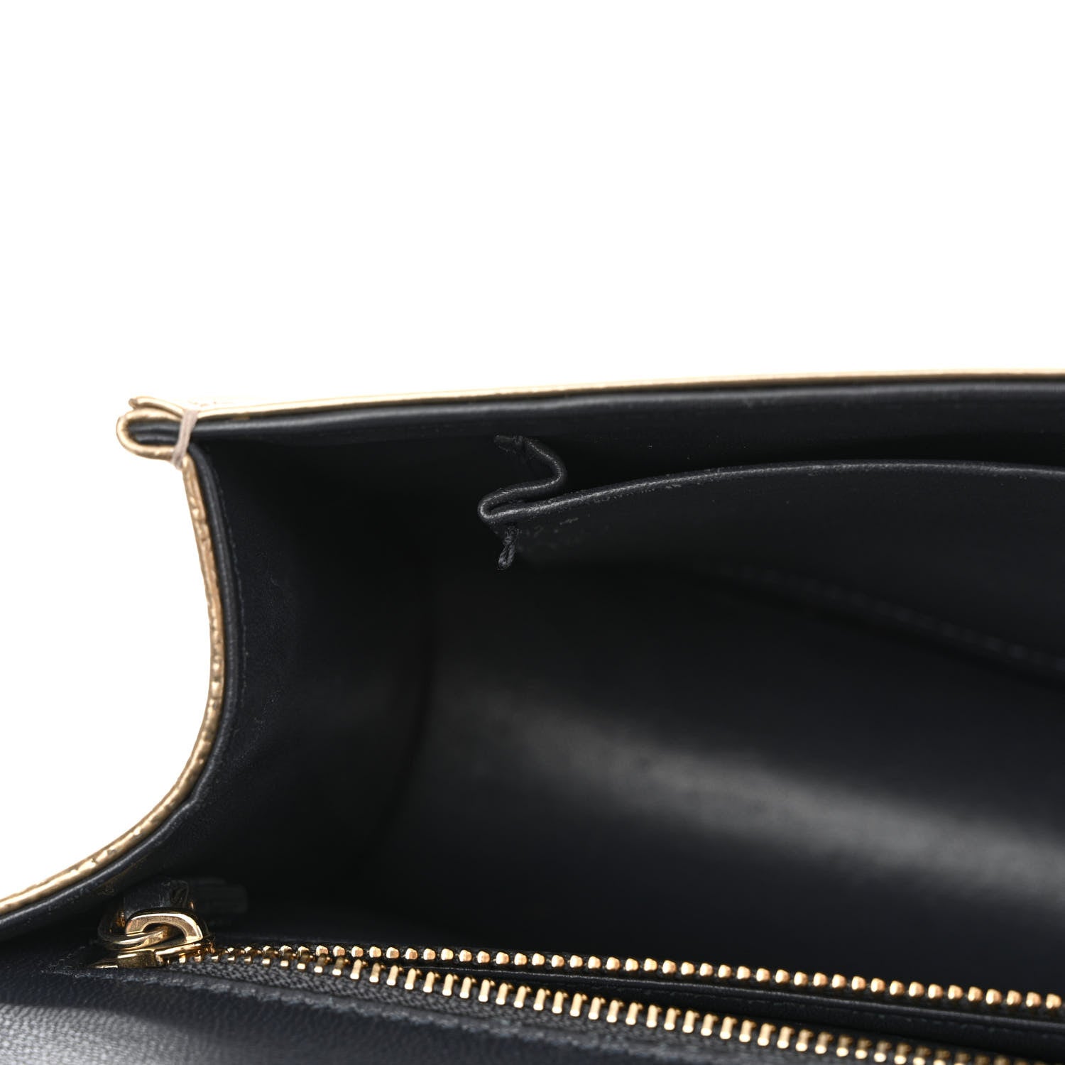 Christian Dior Metallic Patent Micro-Cannage Medium Diorama Flap Bag Gold 9 of 16