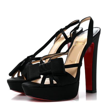 Christian Louboutin Satin Disconoeud Platform Sandals 37 Black 3 of 8