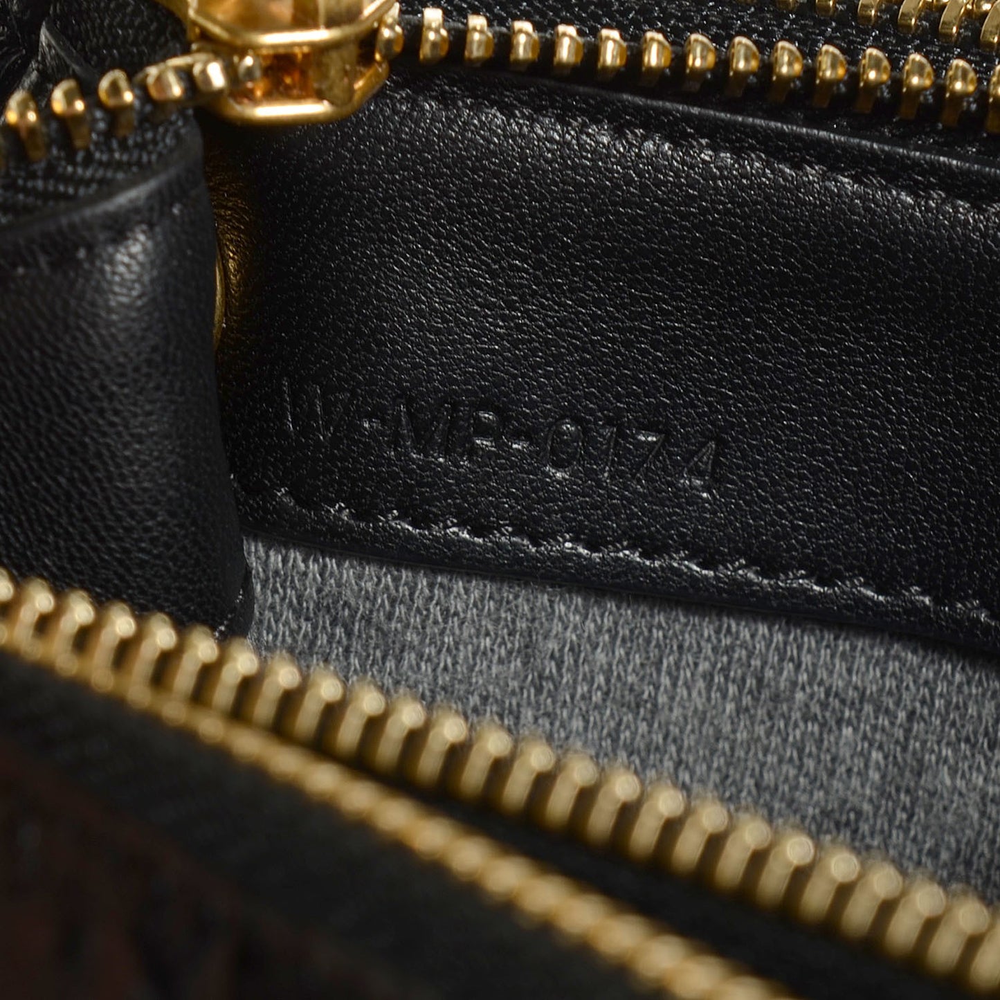 Calfskin Astrakhan Embossed Small Trio Crossbody Black