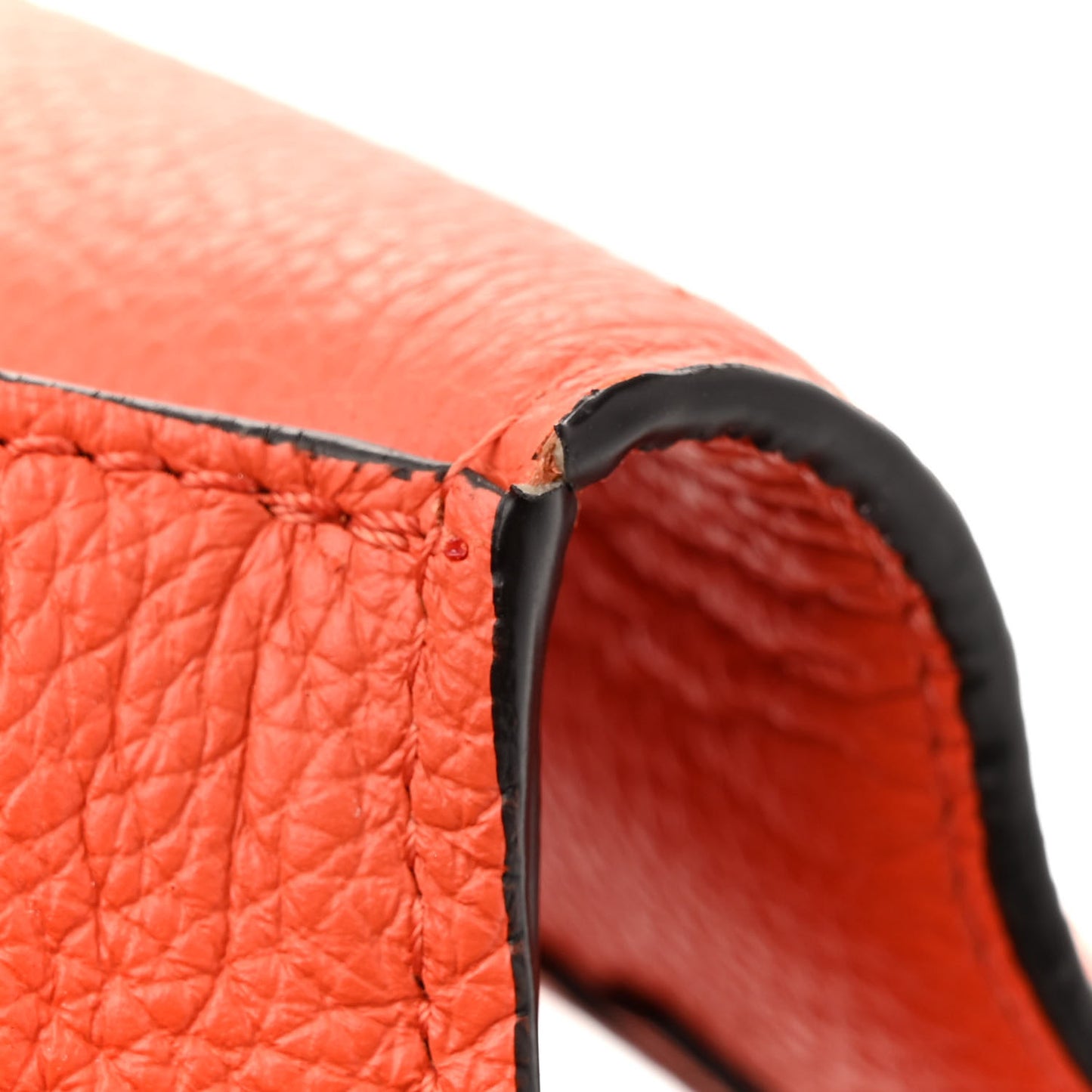 Grained Calfskin Small Marcie Saddle Bag Rusted Orange