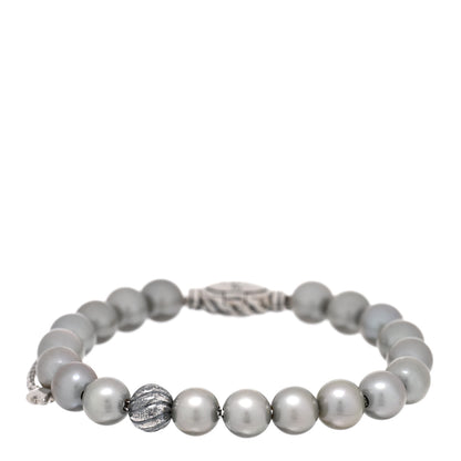 David Yurman Sterling Silver Cultured Pearl Spiritual Beads Adjustable Bracelet 1 of 3