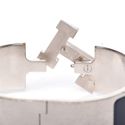 Hermes Enamel Wide Clic Clac H Bracelet PM Indigo 5 of 9