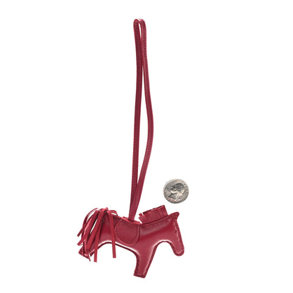 Hermes Milo Lambskin Grigri Rodeo Horse Bag Charm PM Rubis 2 of 3