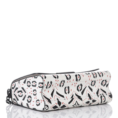 Louis Vuitton Calfskin Graphic Print Twist Shoulder Bag MM White Black 4 of 14
