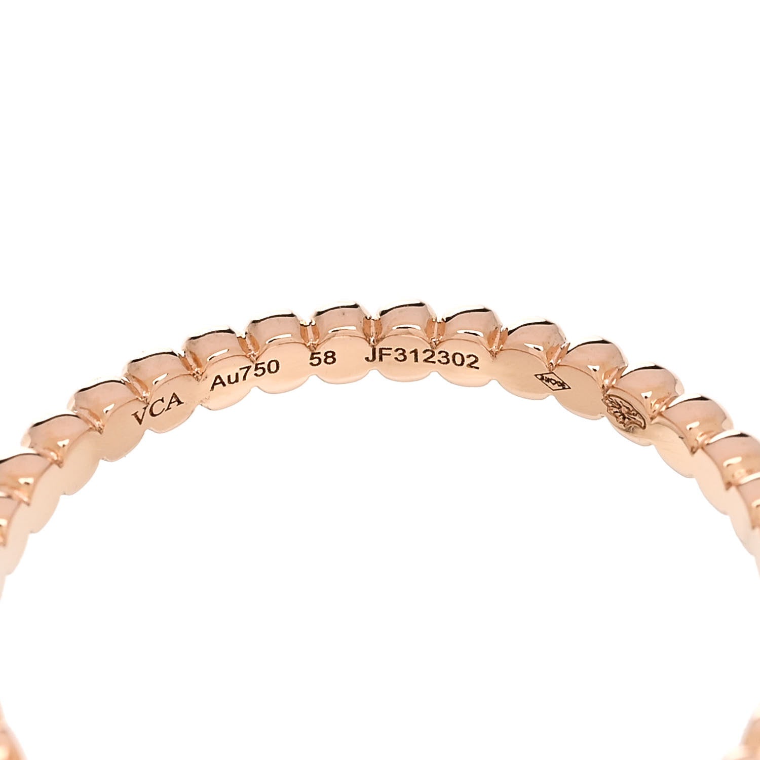 Van Cleef & Arpels 18K Rose Gold Small Perlee Ring 58 8.25 4 of 5