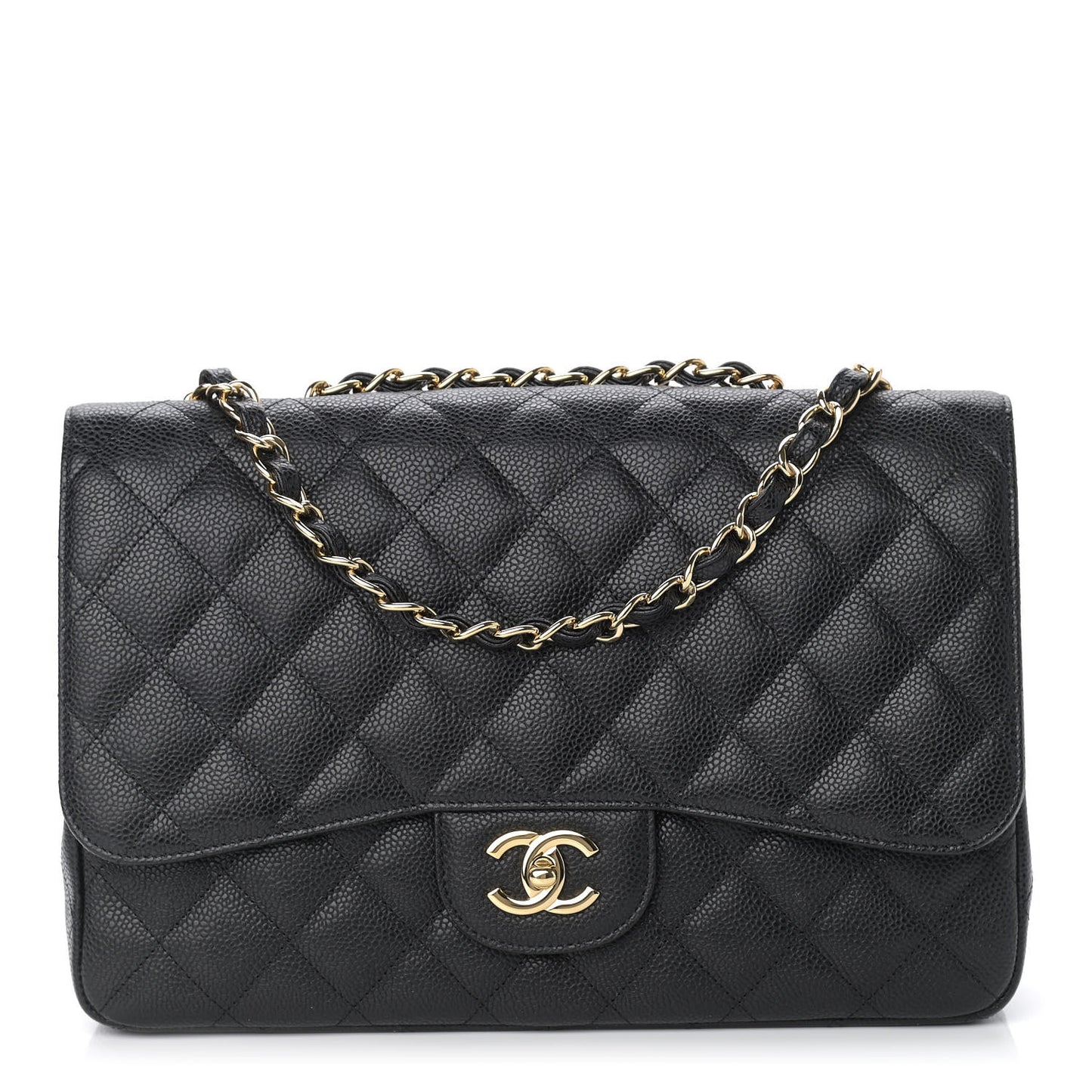 Caviar Quilted Jumbo Single Flap Black