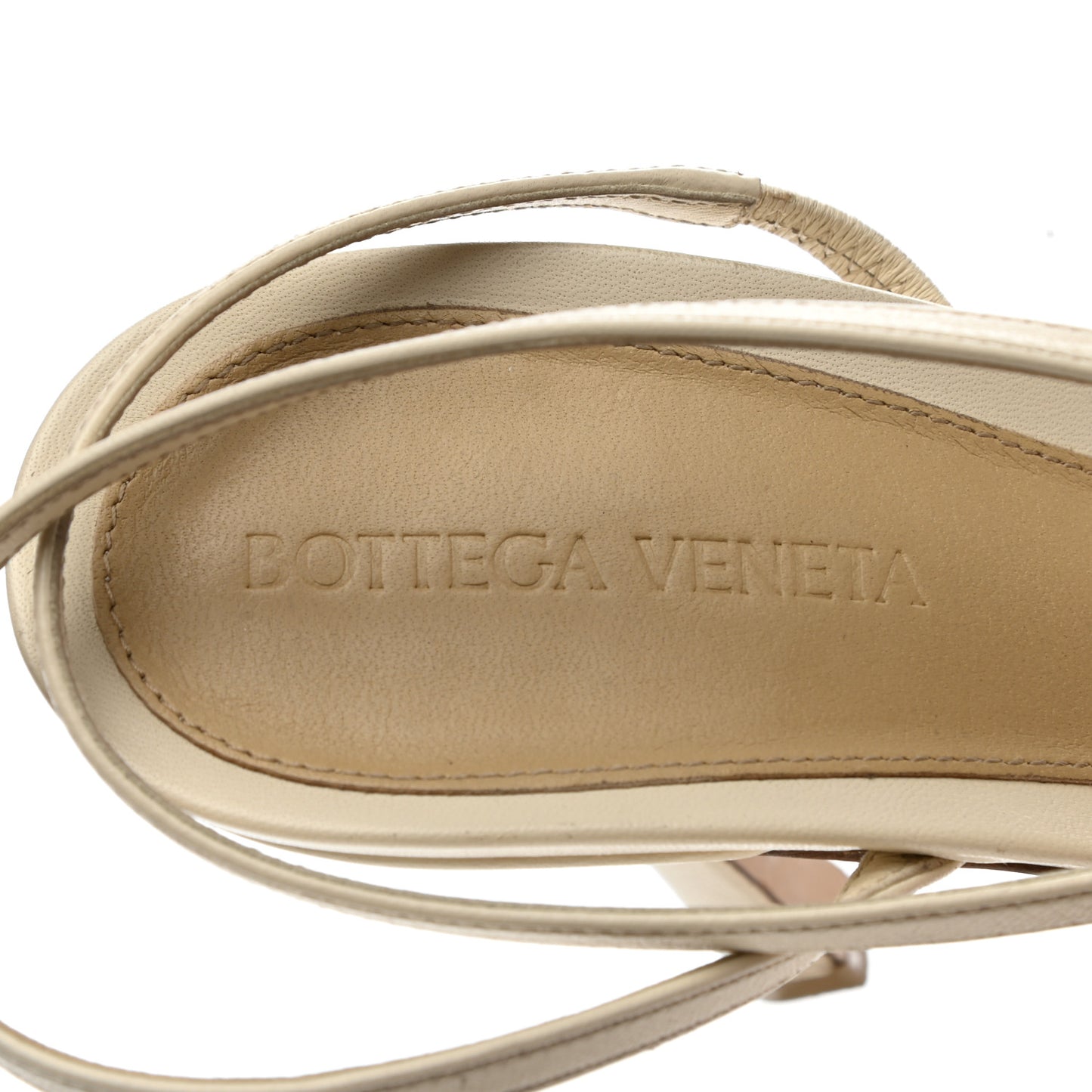 Lambskin Studded Stretch Multi Strap 90mm Sandals 41 Sea Salt