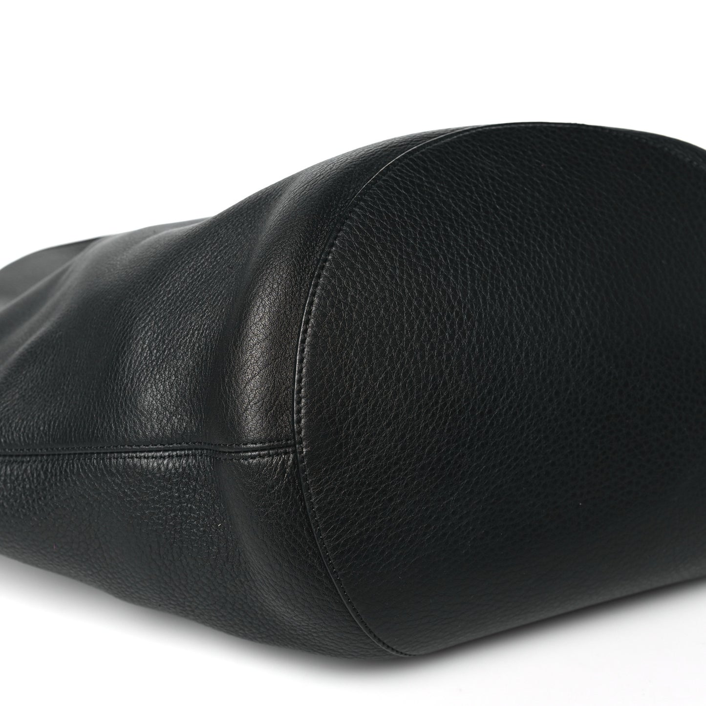 Pebbled Sport Calfskin Medium Lotus Tote Black