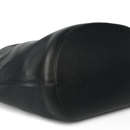 Khaite Pebbled Sport Calfskin Medium Lotus Tote Black 9 of 11