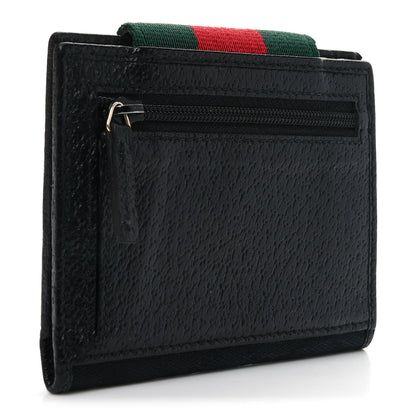 Gucci Monogram Web French Flap Wallet Black 3 of 6