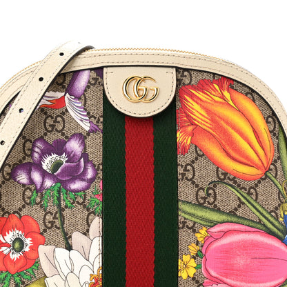 Gucci GG Supreme Monogram Flora Web GG Small Ophidia Dome Shoulder Bag White 8 of 11