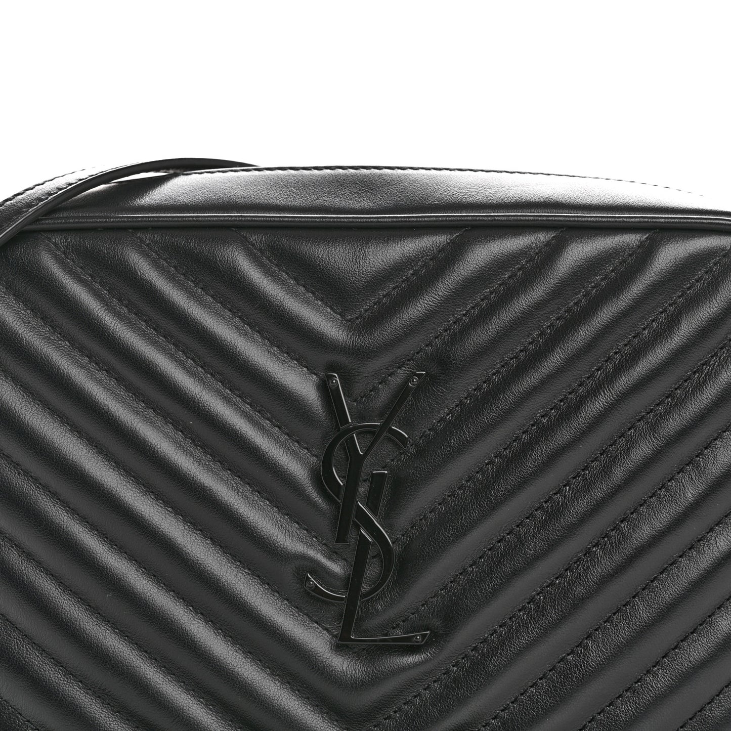 Calfskin Matelasse Monogram Monochrome Lou Camera Bag Black
