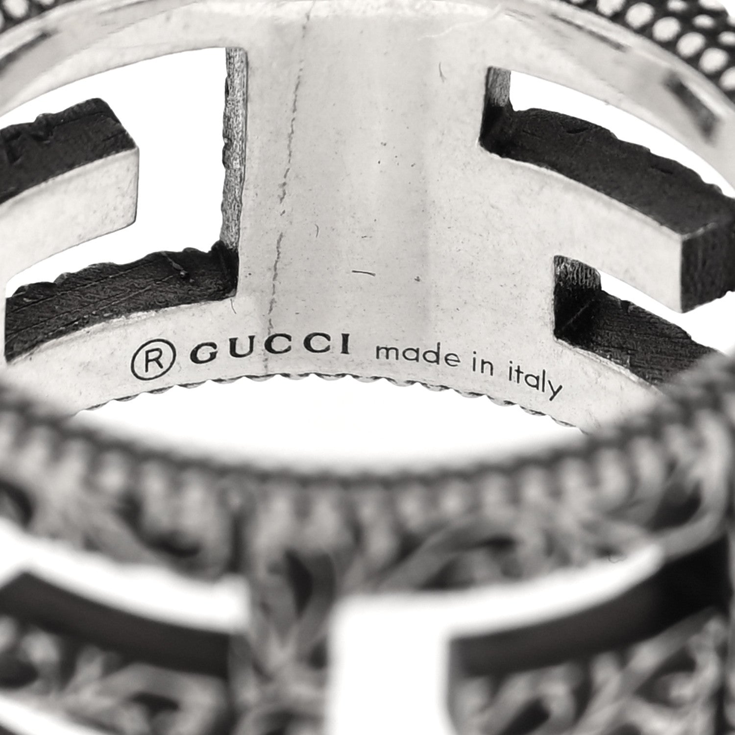 Gucci Sterling Silver Wide Square G Band Ring 54 6.75 4 of 4