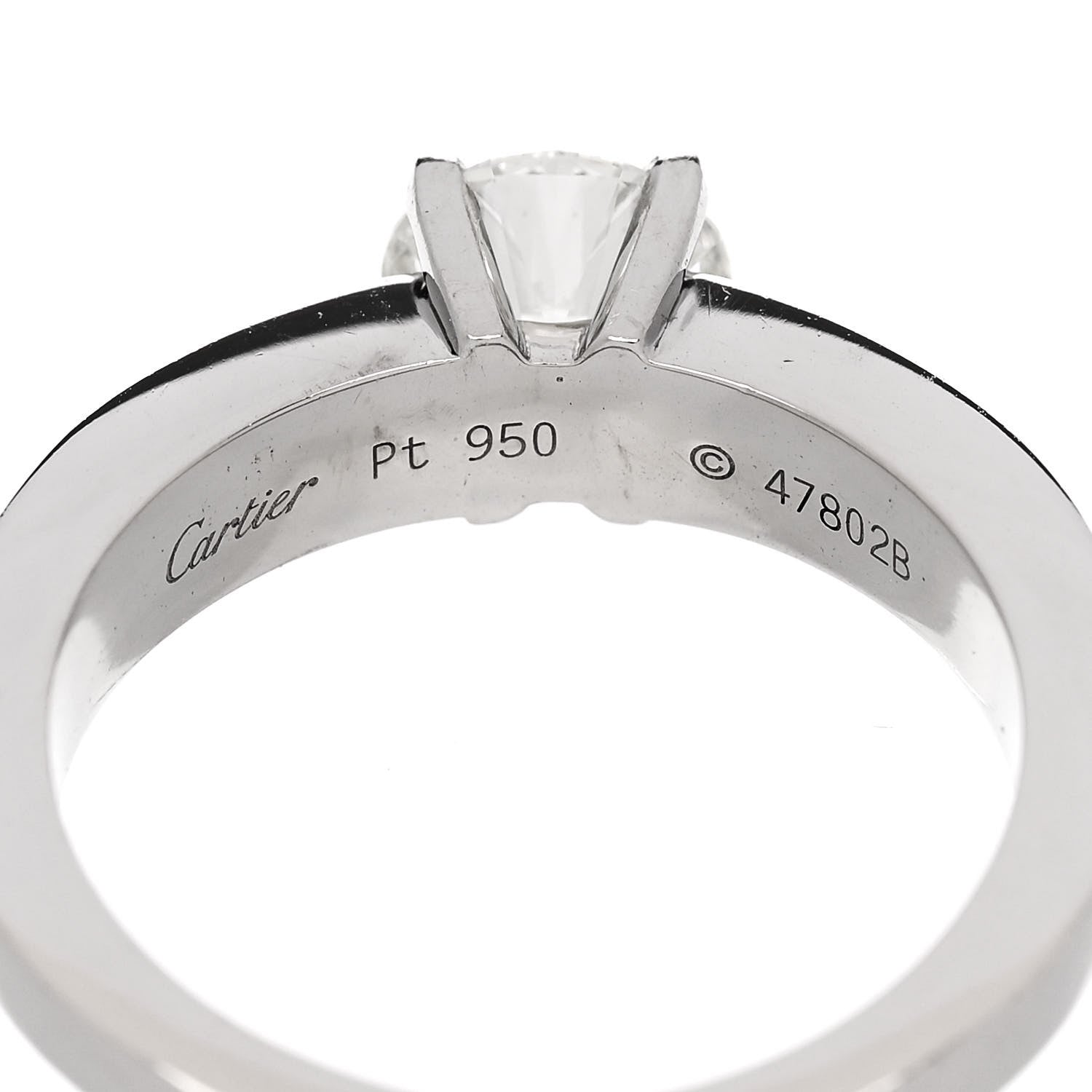 Cartier Platinum Diamond 1.04ct Solitaire Engagement Ring 54 6.75 6 of 6