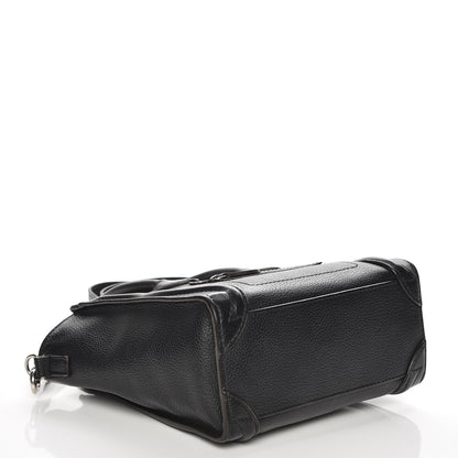 Celine Drummed Calfskin Nano Luggage Black 5 of 7