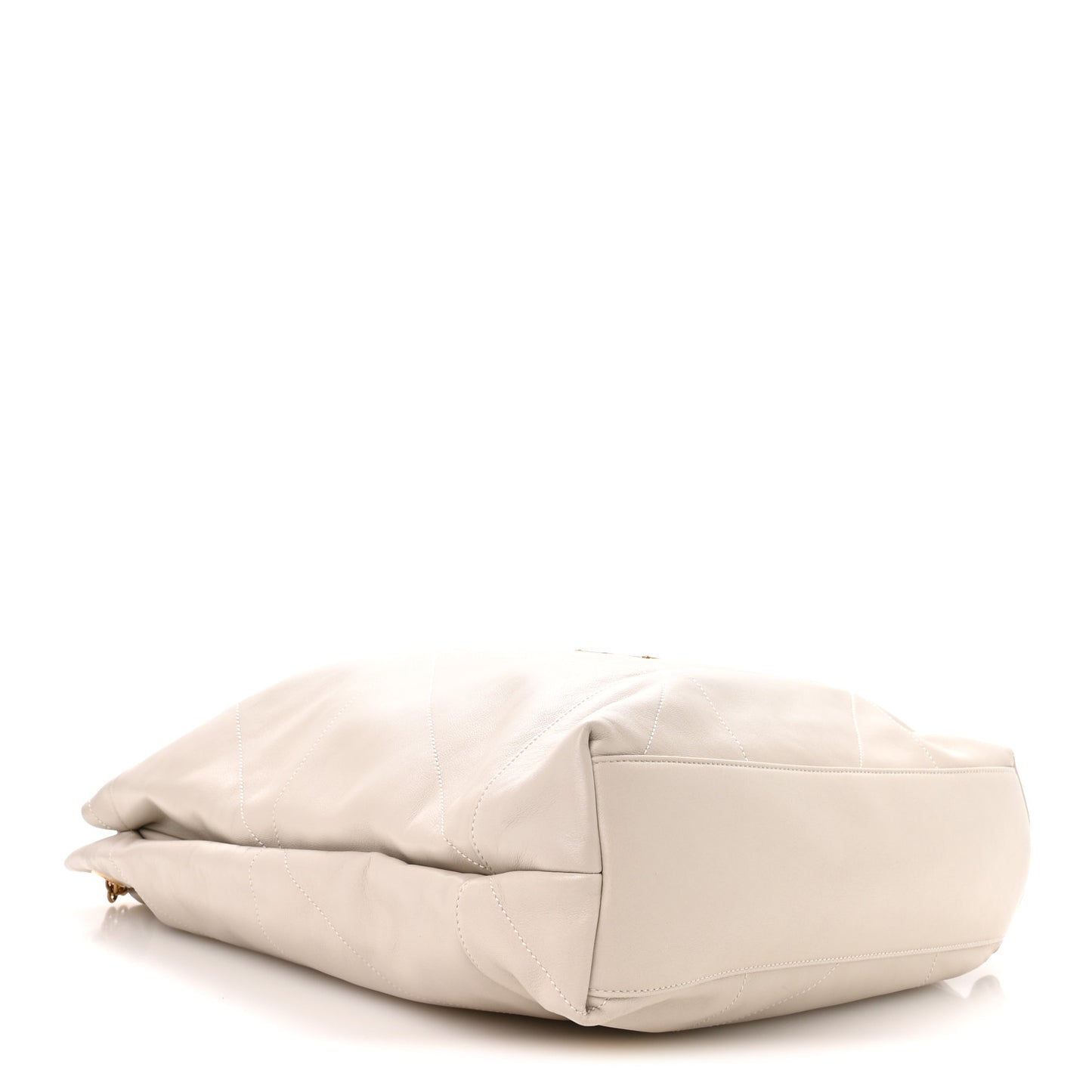Lambskin Matelasse Monogram Large Jamie Pochon Blanc Vintage