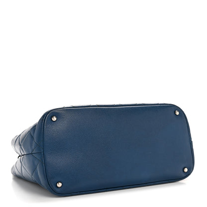 Chanel Caviar Quilted CC Timeless Soft Tote Blue 4 of 13