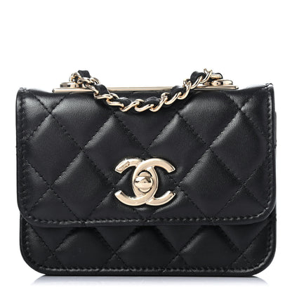 Chanel Lambskin Quilted Trendy CC Card Holder On Chain Black 1 of 4