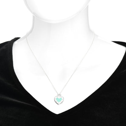 Tiffany Sterling Silver Enamel Return to Tiffany Love Heart Necklace Blue 2 of 4