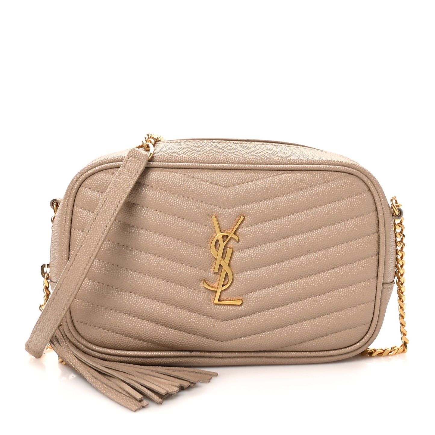 Grain De Poudre Matelasse Monogram Mini Lou Camera Bag Dark Beige