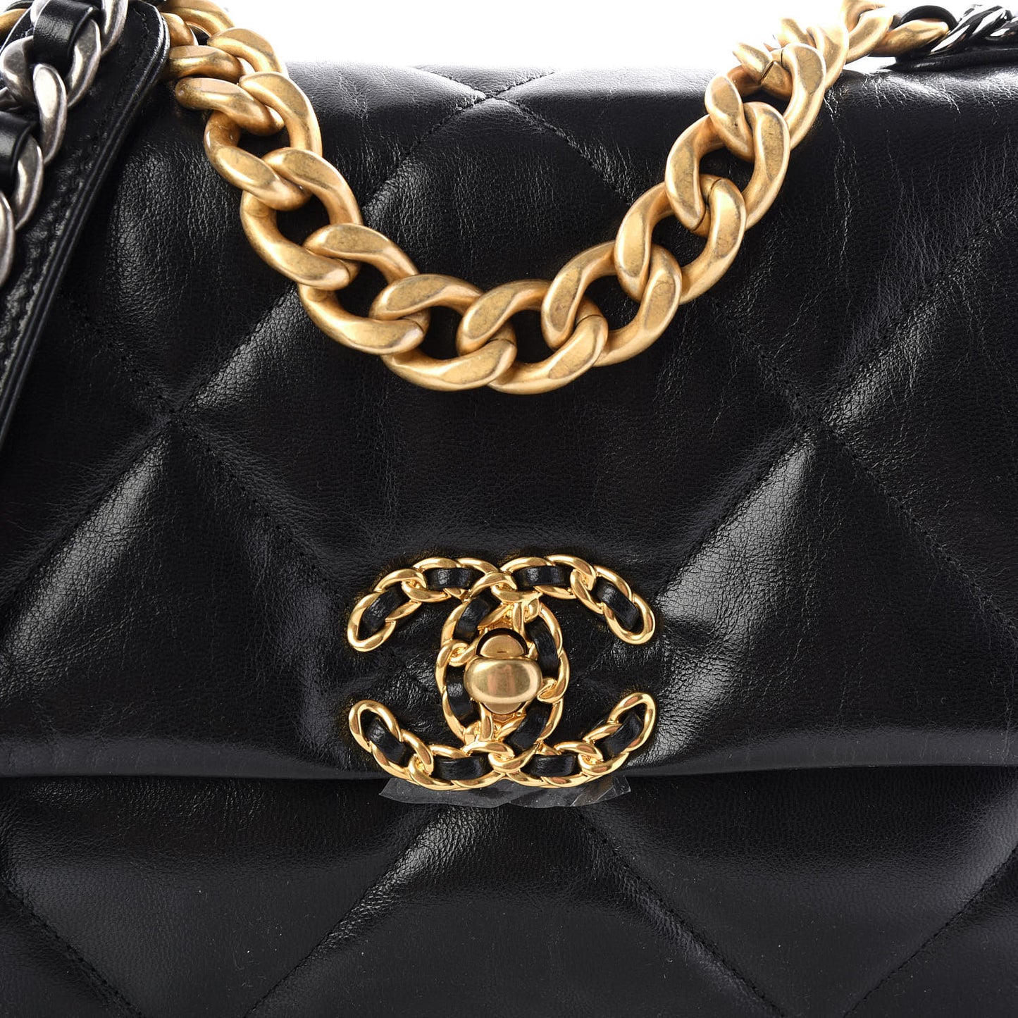 Goatskin Quilted Medium 19 Flap Black