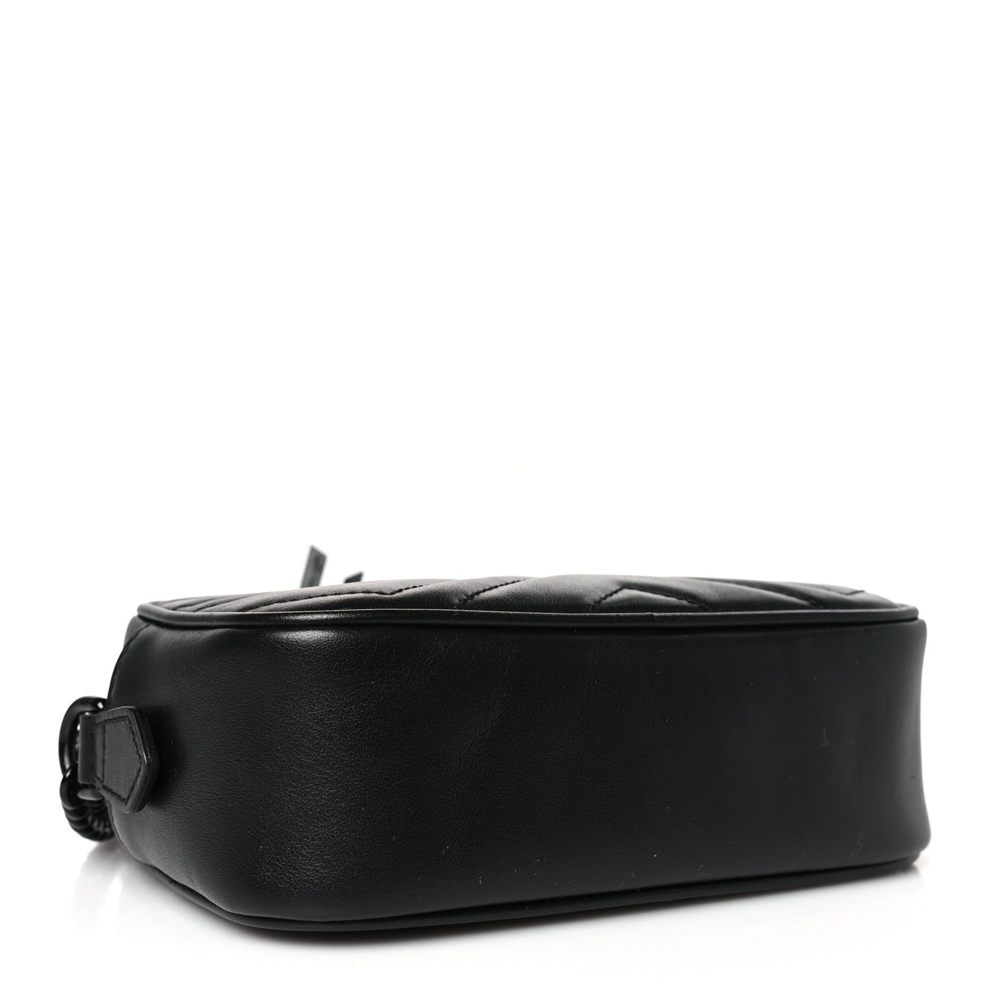 Calfskin Matelasse Monochrome Mini GG Marmont Chain Shoulder Bag Black