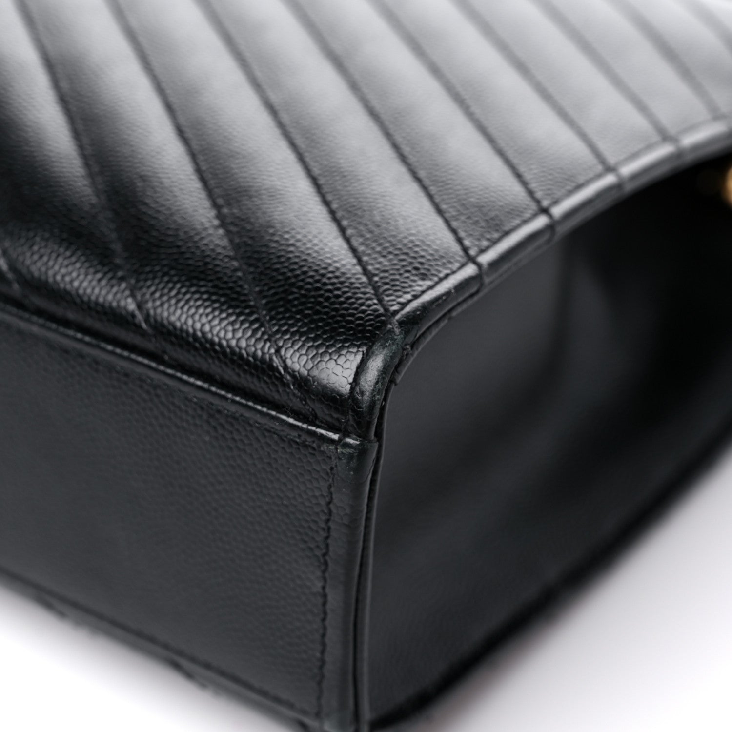 Saint Laurent Grain De Poudre Matelasse Chevron Large Monogram Satchel Black 12 of 21