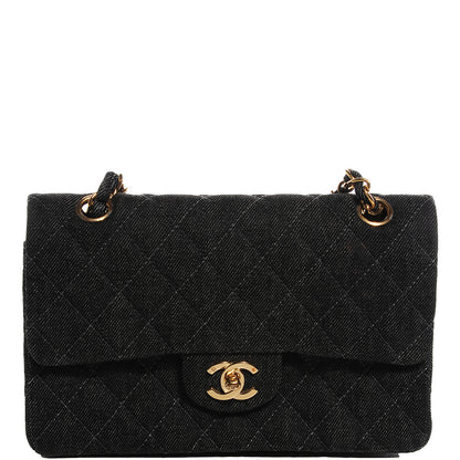 Chanel Denim Quilted Small Double Flap Bag Black 1 of 9