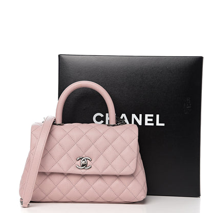 Chanel Caviar Quilted Mini Coco Handle Flap Pink 10 of 10
