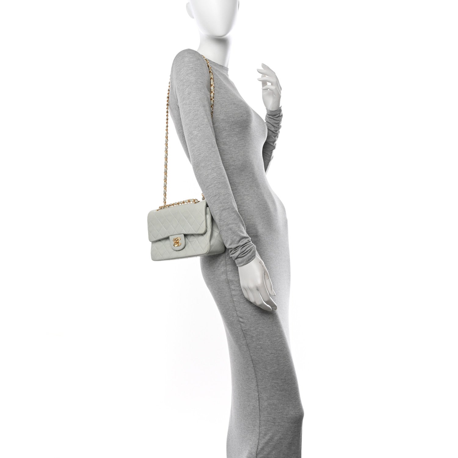 Chanel Lambskin Quilted Small Double Flap Light Green 2 of 16