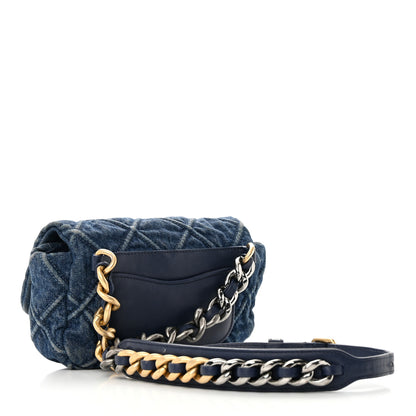 Chanel Denim Quilted Chanel 19 Belt Bag Blue 3 of 15